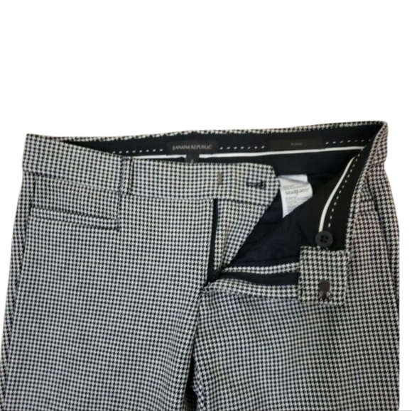 Banana Republic ~Woman Size 2~ White/Black Geometric Print Ankle Pants Sloan. - Picture 5 of 11